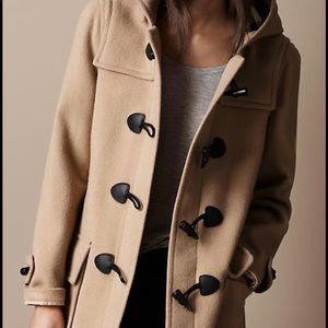 Burberry Brit Wool Hooded Duffle Coat